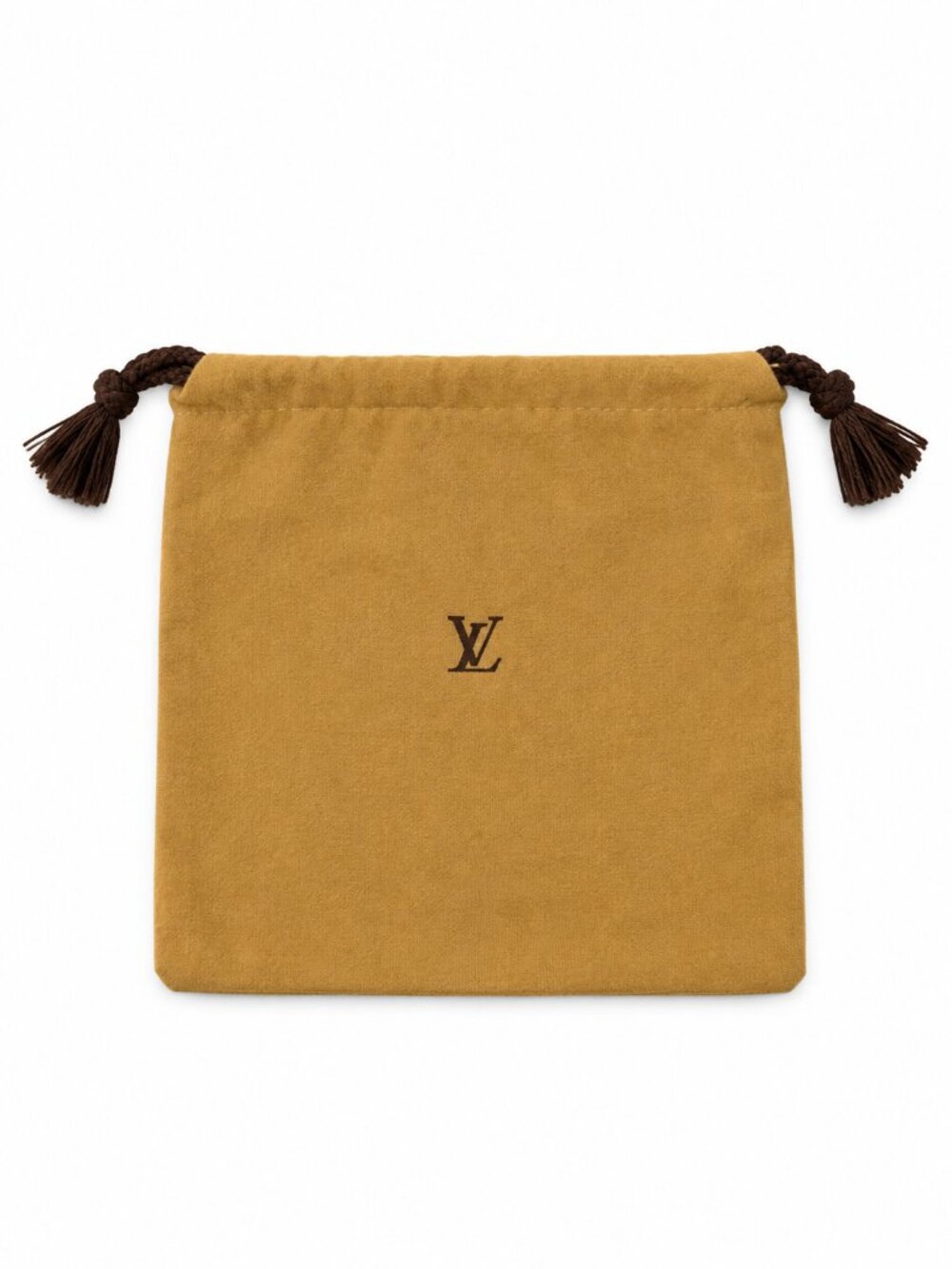 Vintage Louis Vuitton LV Tan Drawstring Dust Bag Pouch 7.5" x 7"